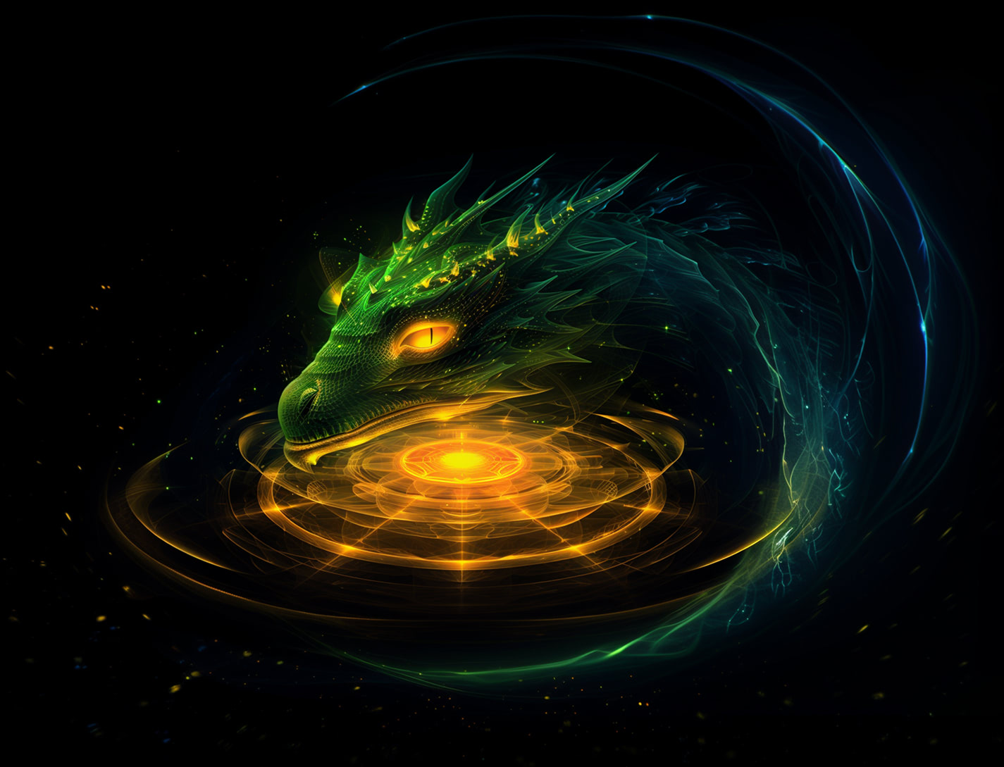 Ци Мэнь: Зелёный дракон поворачивает голову